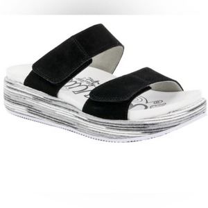 Alegria Mixie Gray Harbor Sandals Sparkly Silver Womens Size 10